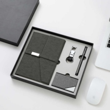 notebook with pen and keychain and card holder for gift set